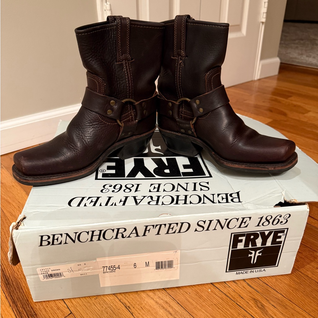 Frye 77455 Harness 8r Women’s Brown Leather Boots Size 6